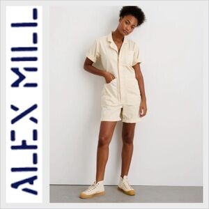 NWOT Alex Mill Short Jumpsuit Sz XS  Cotton Twill vanilla